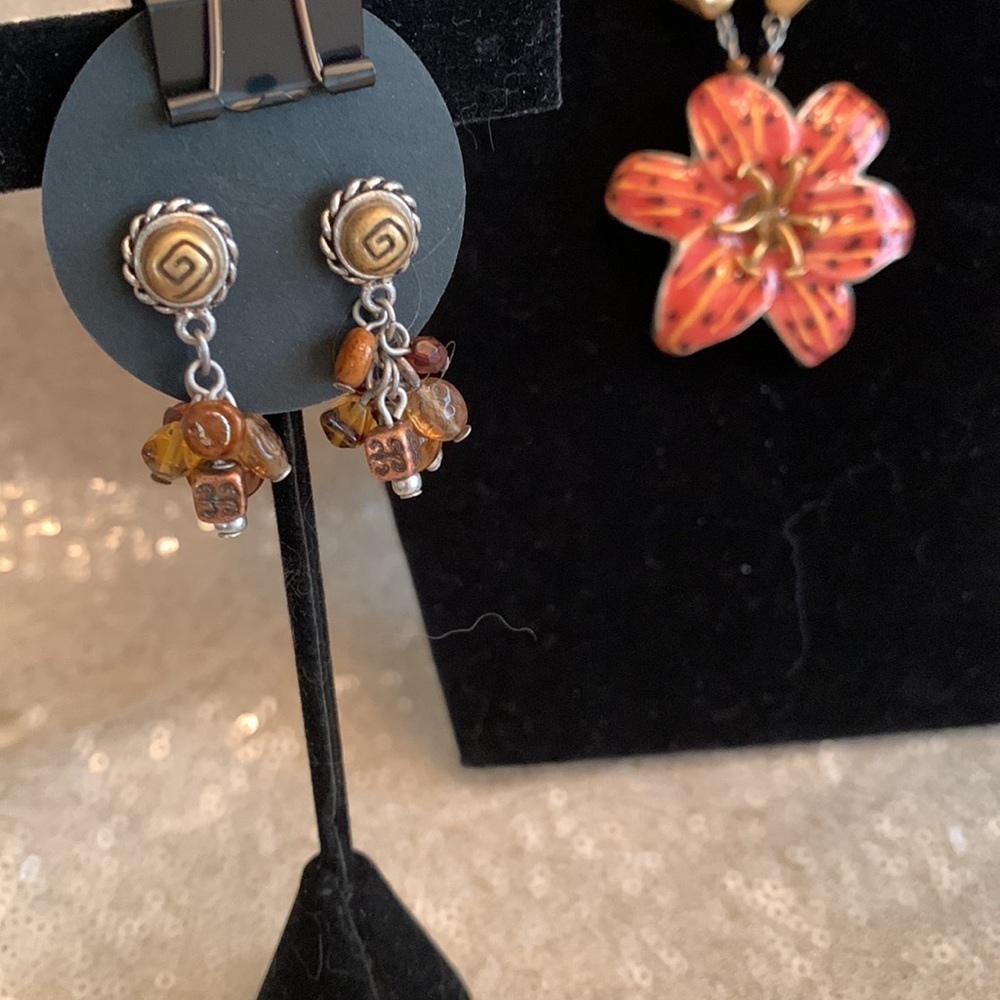 NWT Chicos set of gold, orange and amber necklace, earrings, & bracelet LC361 - Picture 3 of 5